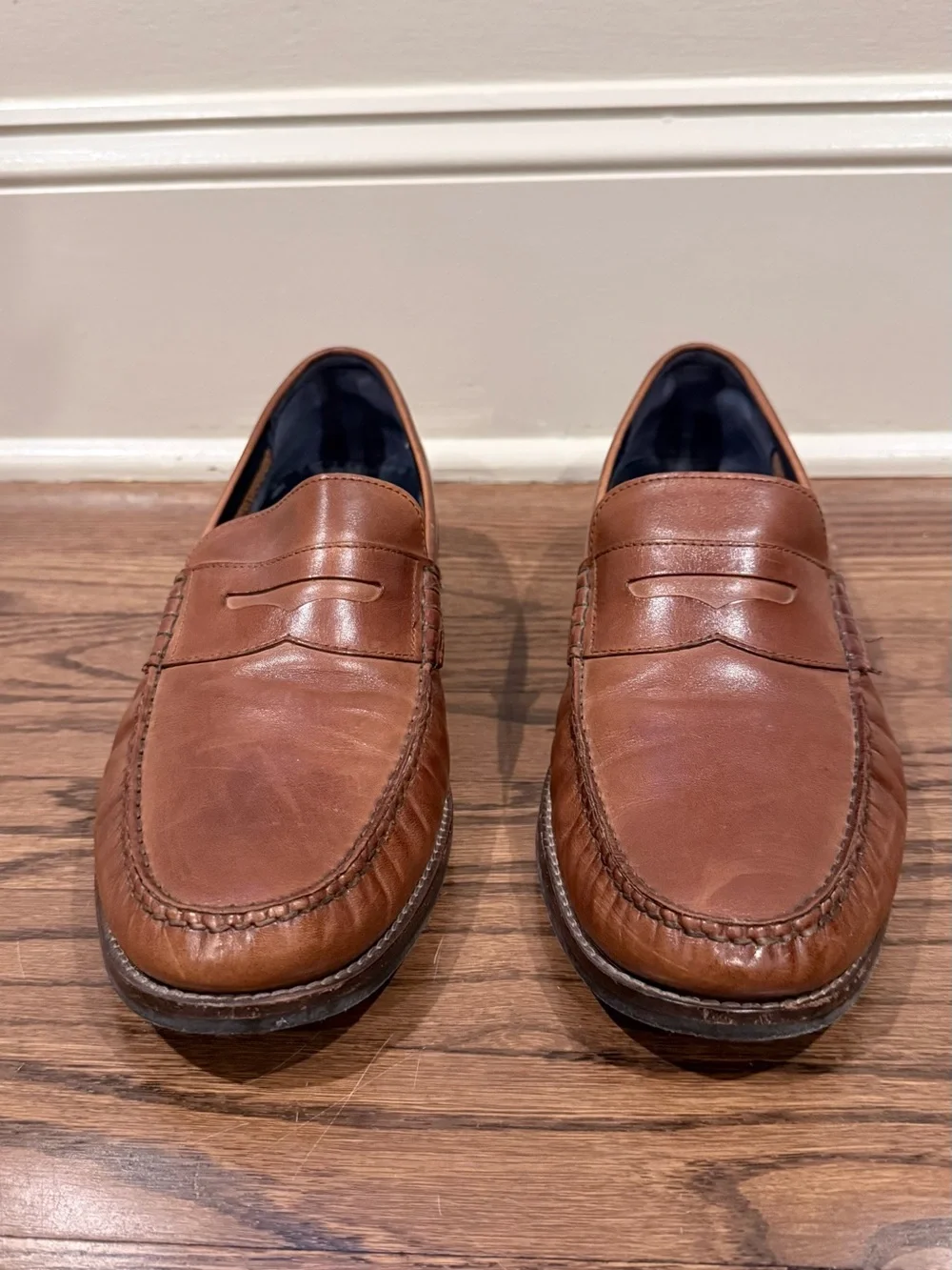 Cole Haan Tan Leather Penny Loafers